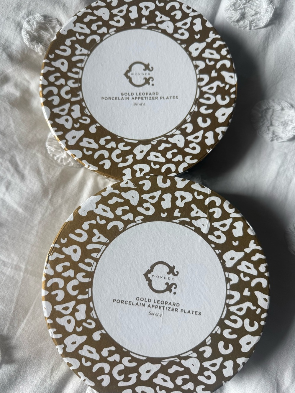 C Wonder Gold Leopard Porcelain Appetizer Plates 8 (4 each set)